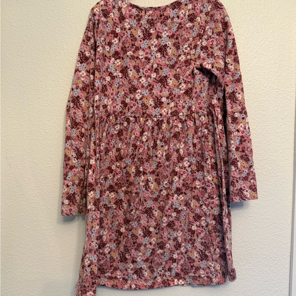 H&M Floral Long Sleeve Dress - Pink and Brown